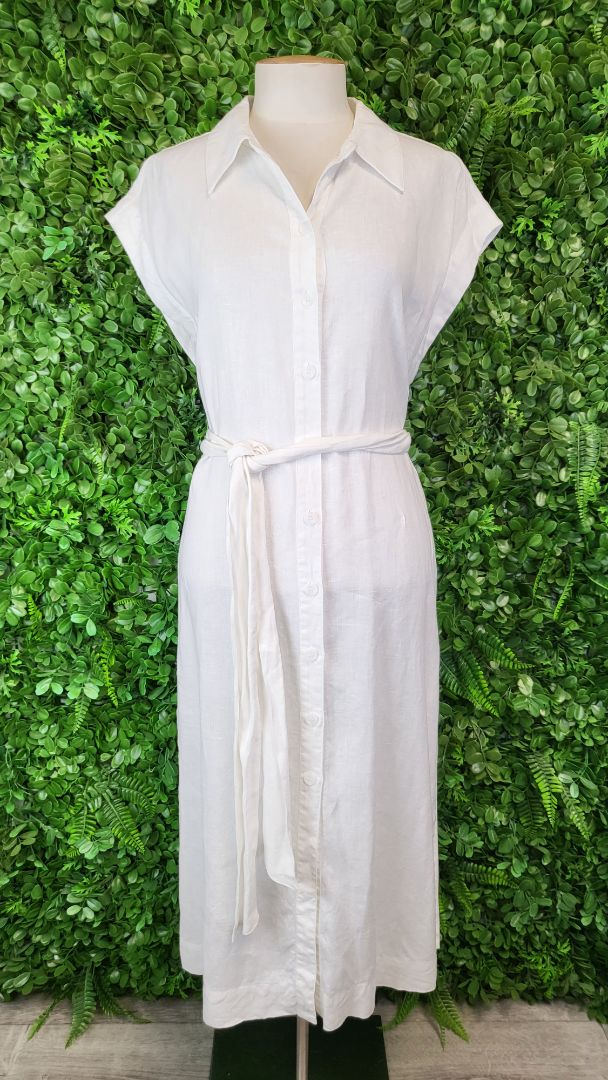 Country Road White Linen Shirt Dress (10)