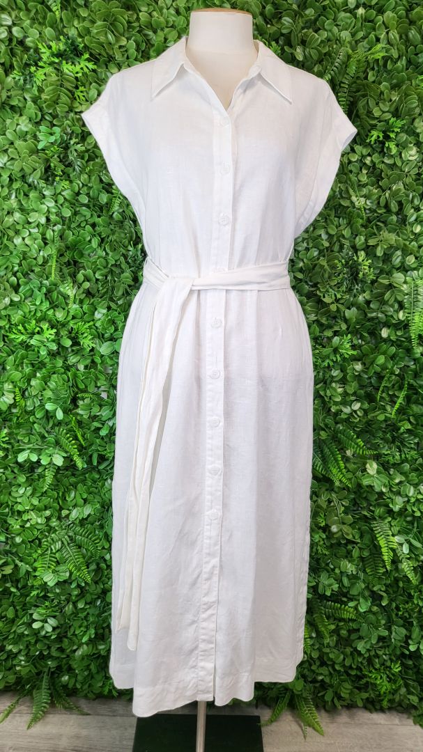 Country Road White Linen Shirt Dress (10)
