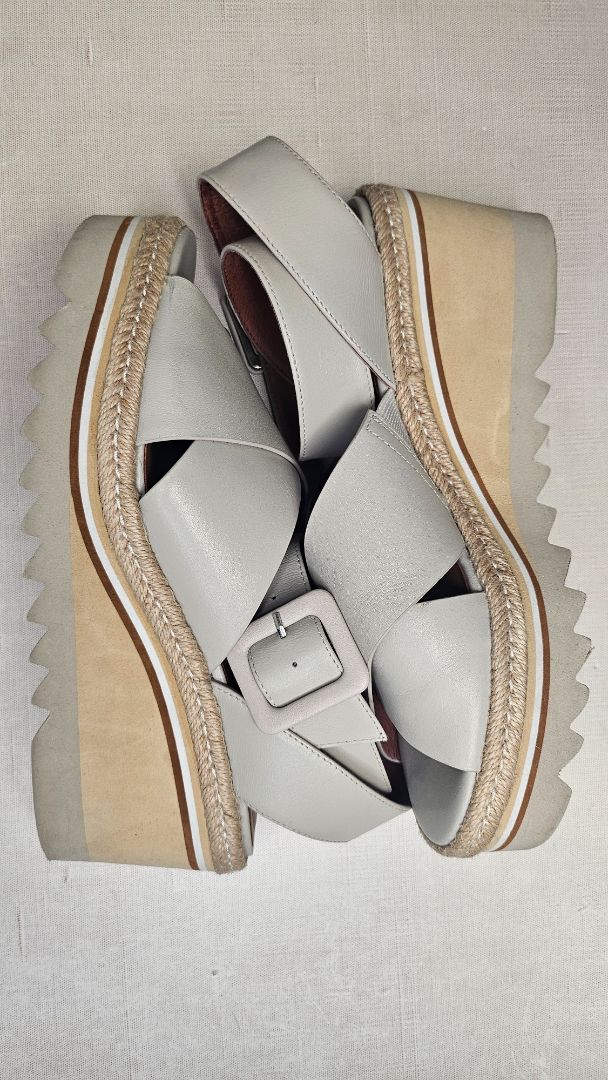 Mi Piaci Vintage Cream Wedge Sandal (39)