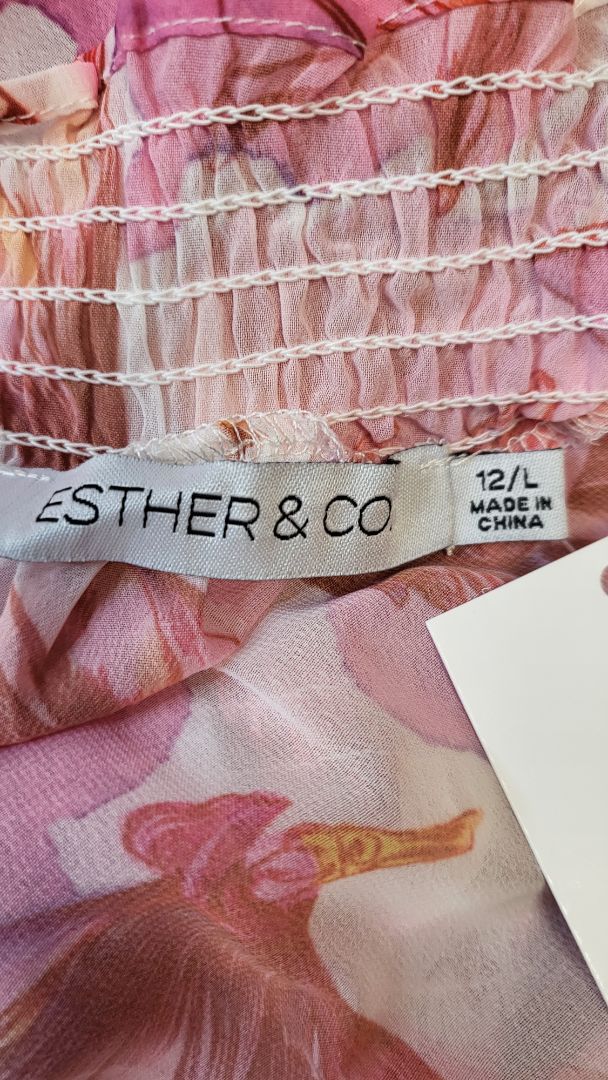 Esther & Co Pink Floral Dress (12-14)