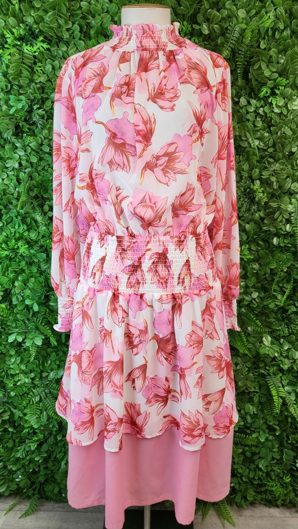 Esther & Co Pink Floral Dress (12-14)