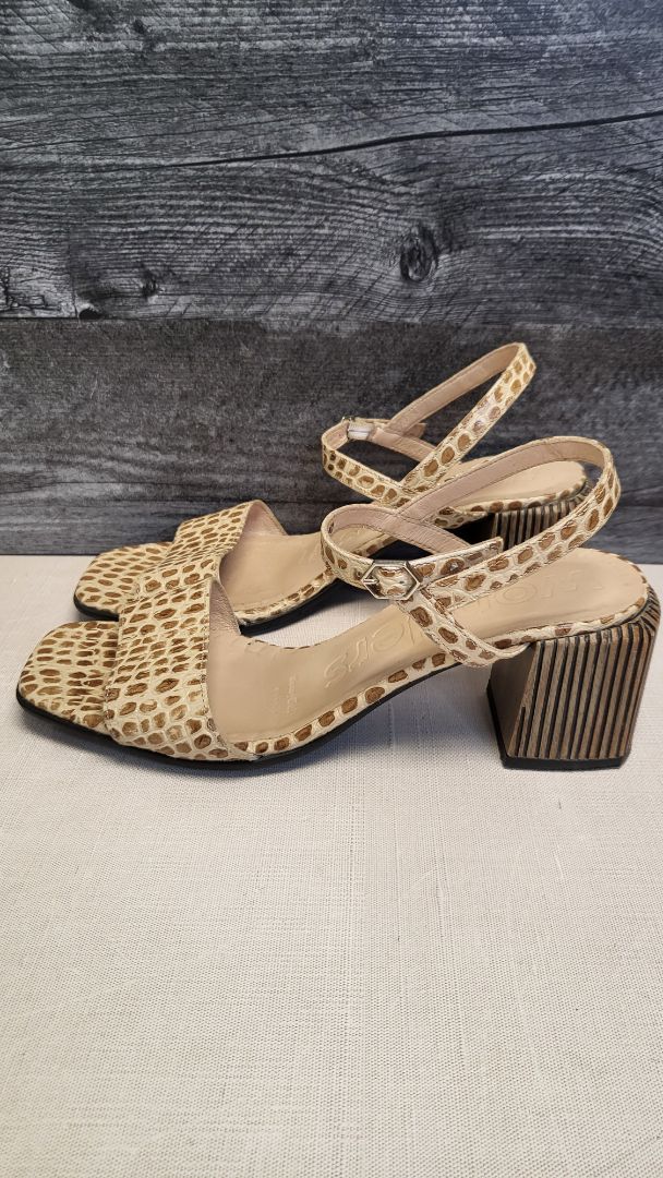 Wonders Reptile Print Leather Sandal (40)