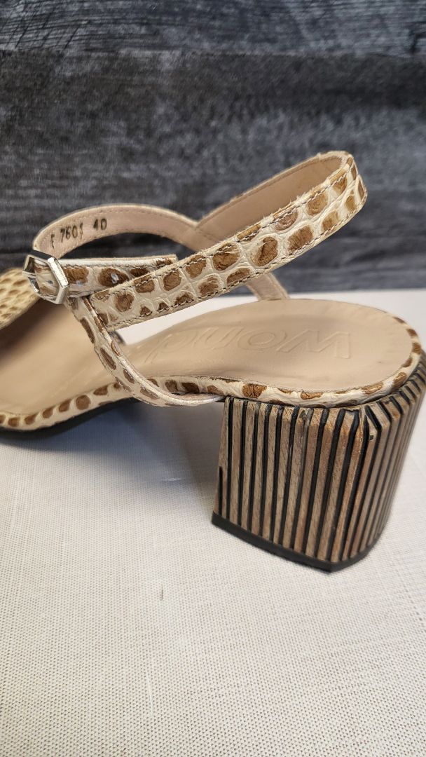 Wonders Reptile Print Leather Sandal (40)