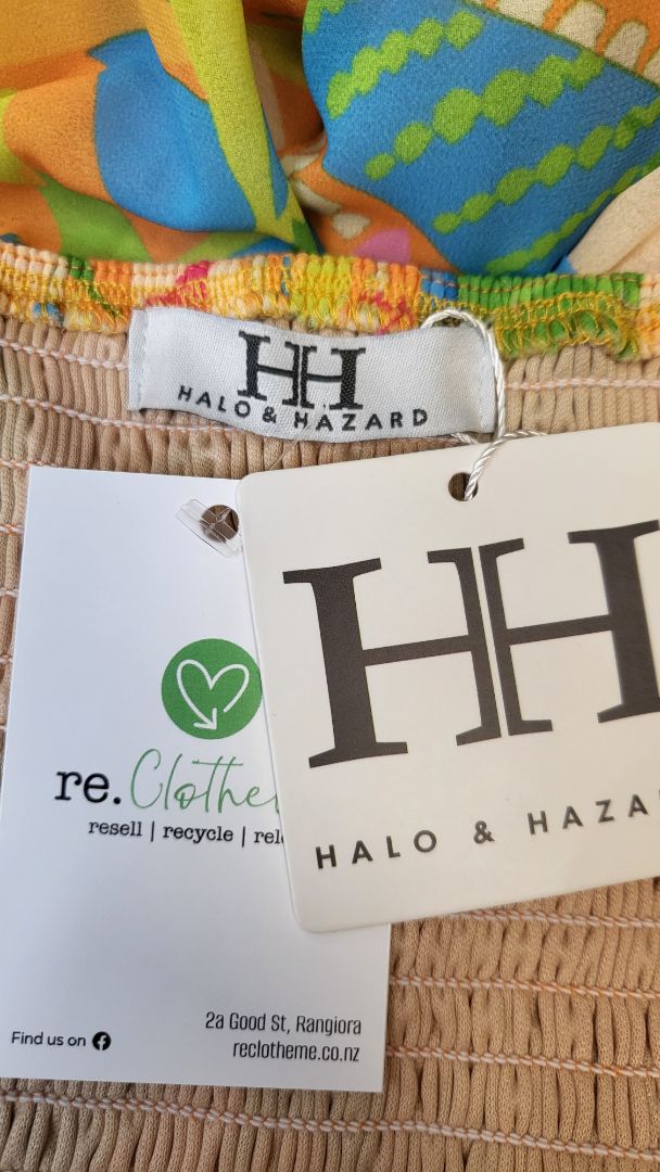 Halo & Hazard Fluro Frill Sleeve Dress BNWT (10)