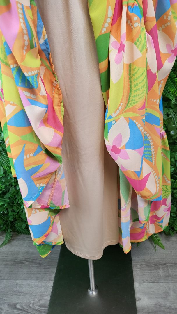 Halo & Hazard Fluro Frill Sleeve Dress BNWT (10)