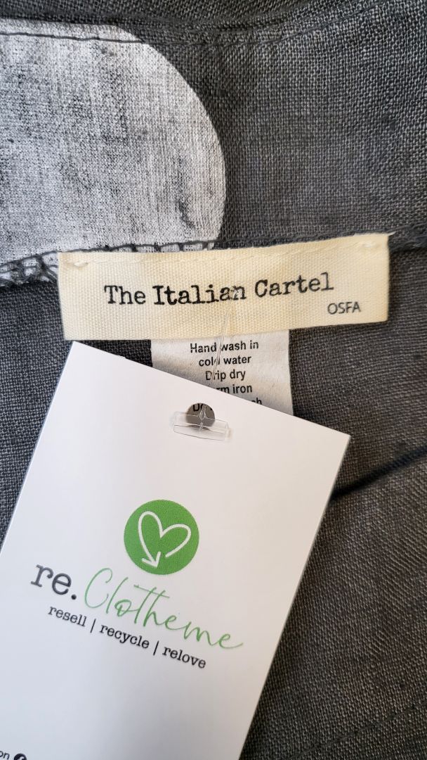 Italian Cartel Gray Linen Dress (12-14)