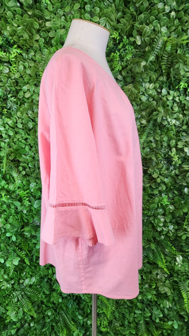 Vassalli Pink Flute Sleeve Top (18)