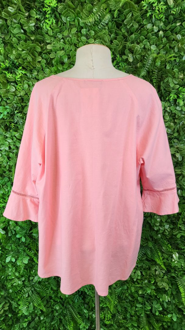 Vassalli Pink Flute Sleeve Top (18)