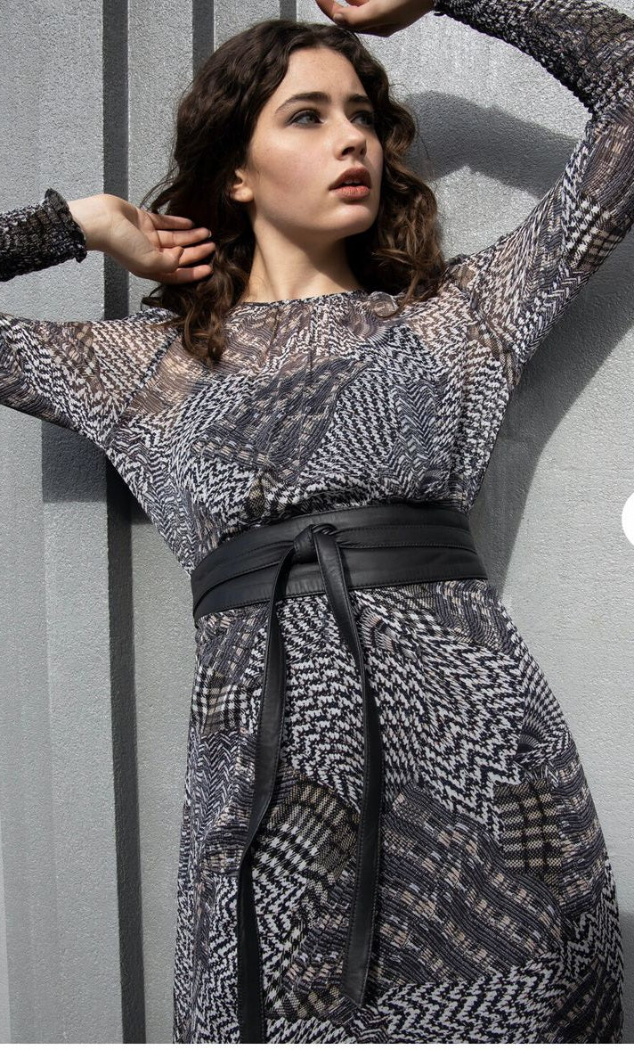 Storm Black Suede Wrap Belt