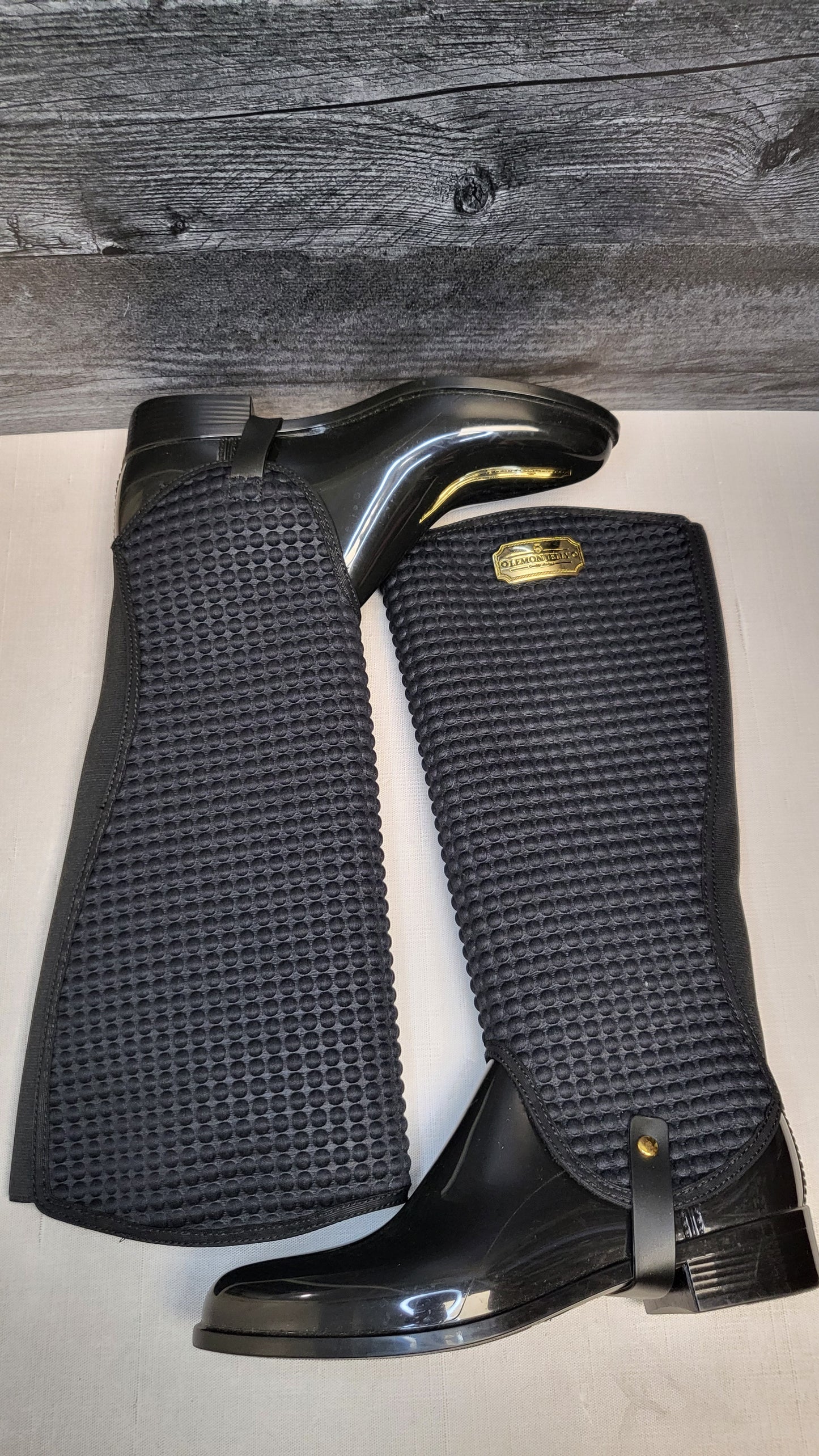 Lemon Jelly Black Designer Gumboot NEW (38)