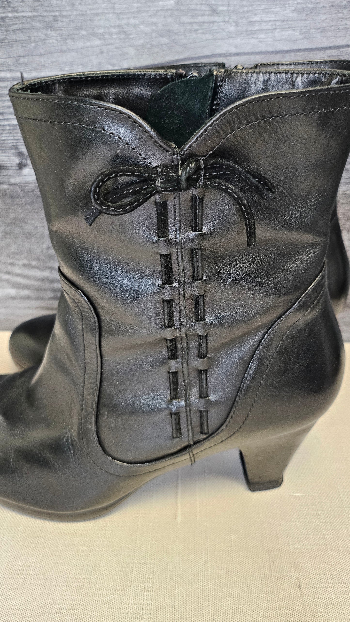 Ziera Black Leather Mid Boot (37)