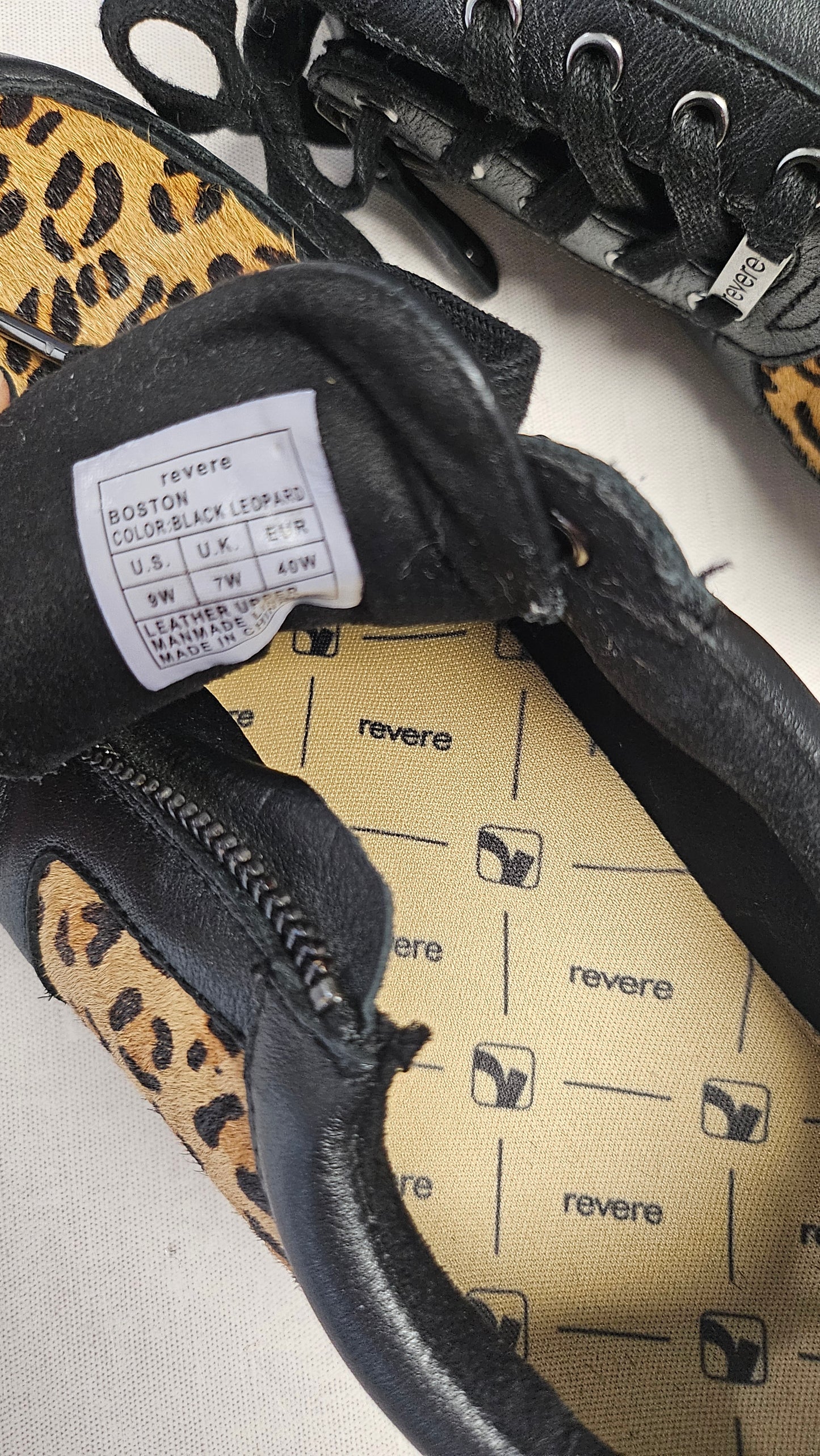 Revere Tan/Black Animal Print Sneaker (40)