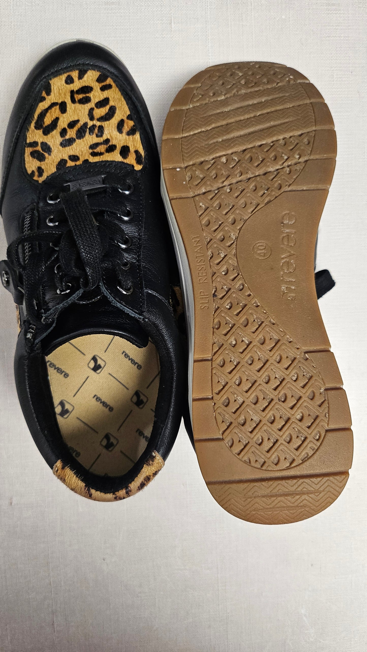 Revere Tan/Black Animal Print Sneaker (40)