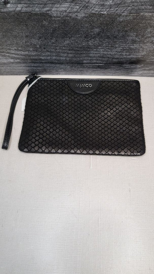 Mimco Black Leather Wristlet Clutch