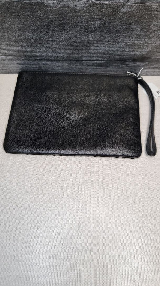 Mimco Black Leather Wristlet Clutch