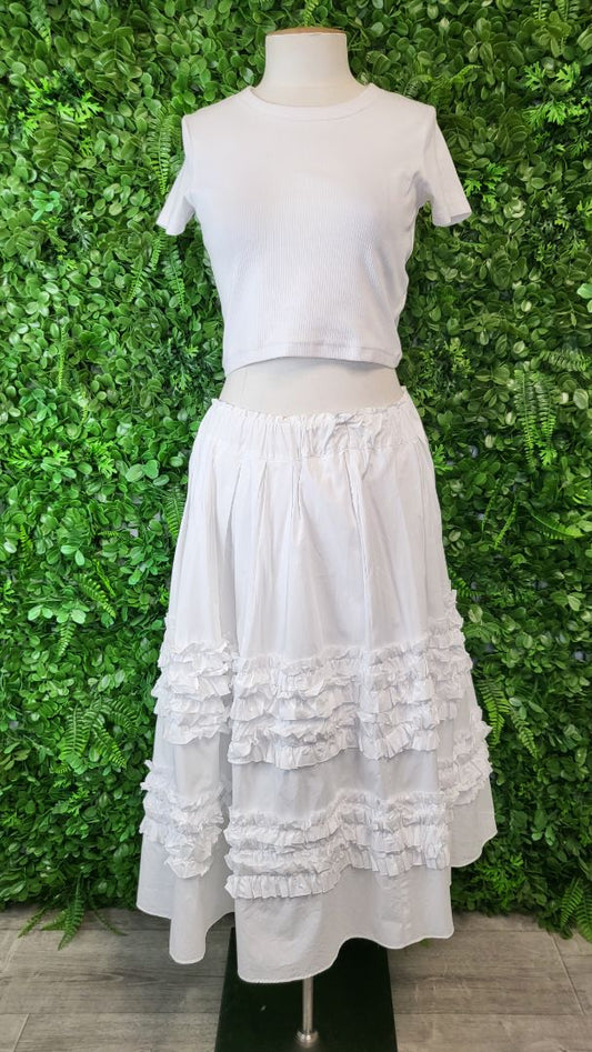 Trelise Cooper White Frill Dont Care Skirt (8-10)