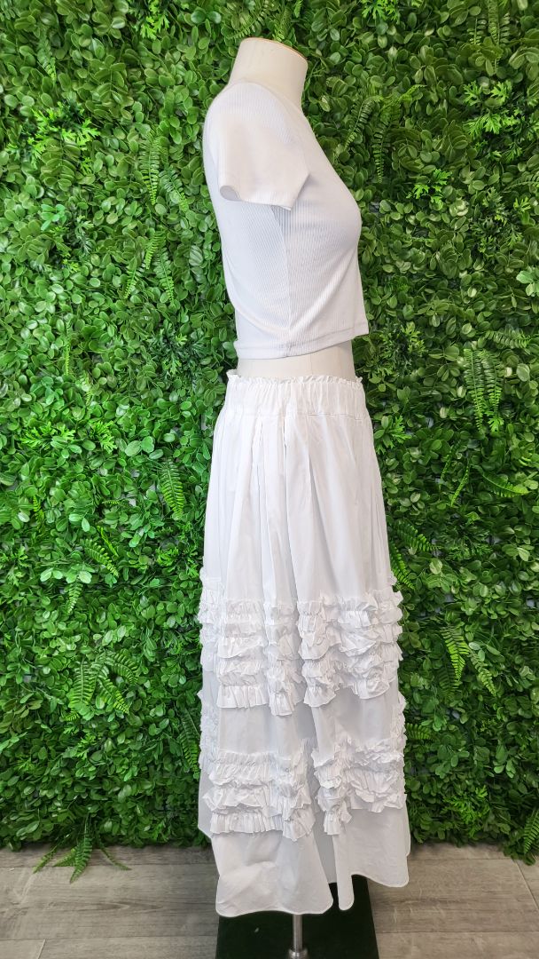 Trelise Cooper White Frill Dont Care Skirt (8-10)
