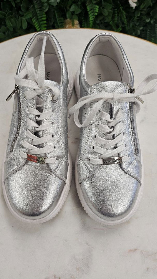Naked Arches  Silver Metalic Sneaker (38)