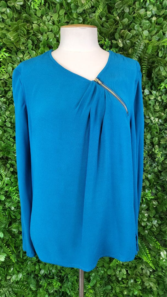 Kate Sylvester Teal Zip Top (8)