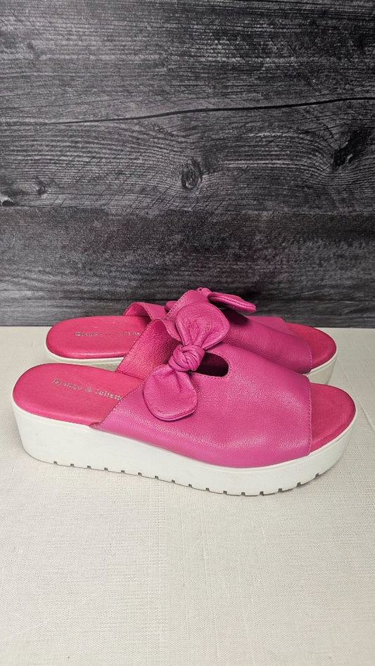 Django & Juliette Hot Pink Wedge Sandal (39)