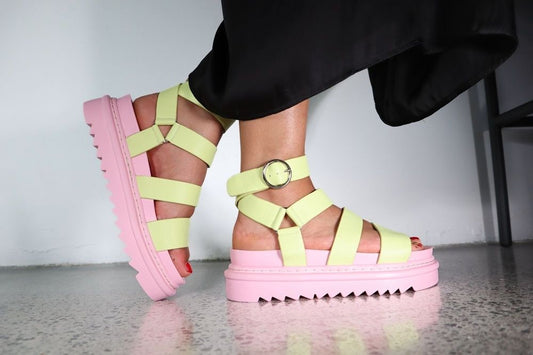 Minx Lemon/Pink Sandals (38)