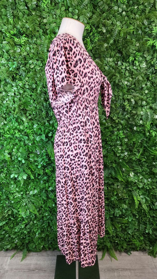 Boho Aus Animal Print Tie Dress 10-12