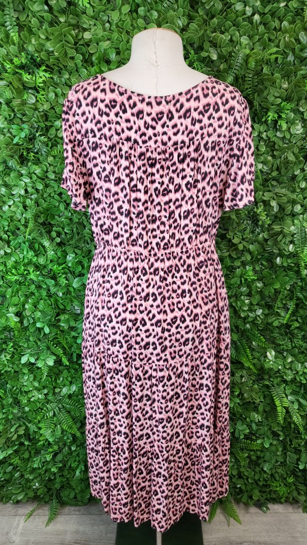 Boho Aus Animal Print Tie Dress 10-12