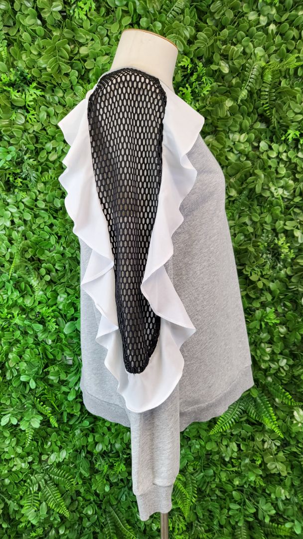 Amaya Gray Frill Sleeve Sweat (10)