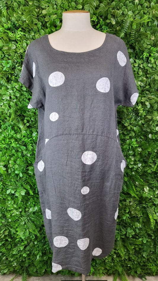 Italian Cartel Gray Linen Dress (12-14)