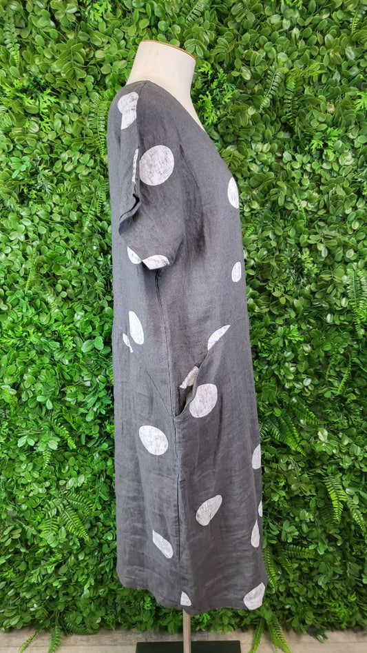 Italian Cartel Gray Linen Dress (12-14)