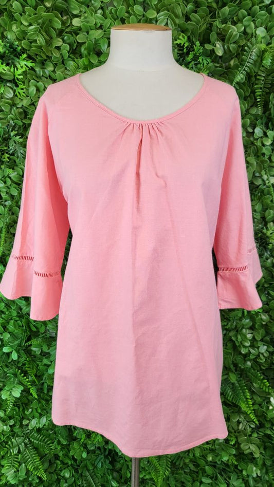 Vassalli Pink Flute Sleeve Top (18)