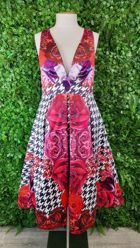 MacKenzie Mode Print Fit Flare Dress (8)