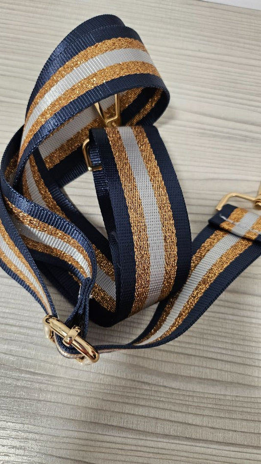 Unknown  Navy & Bronze Bag Strap BNWT