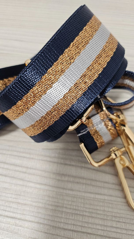 Unknown  Navy & Bronze Bag Strap BNWT