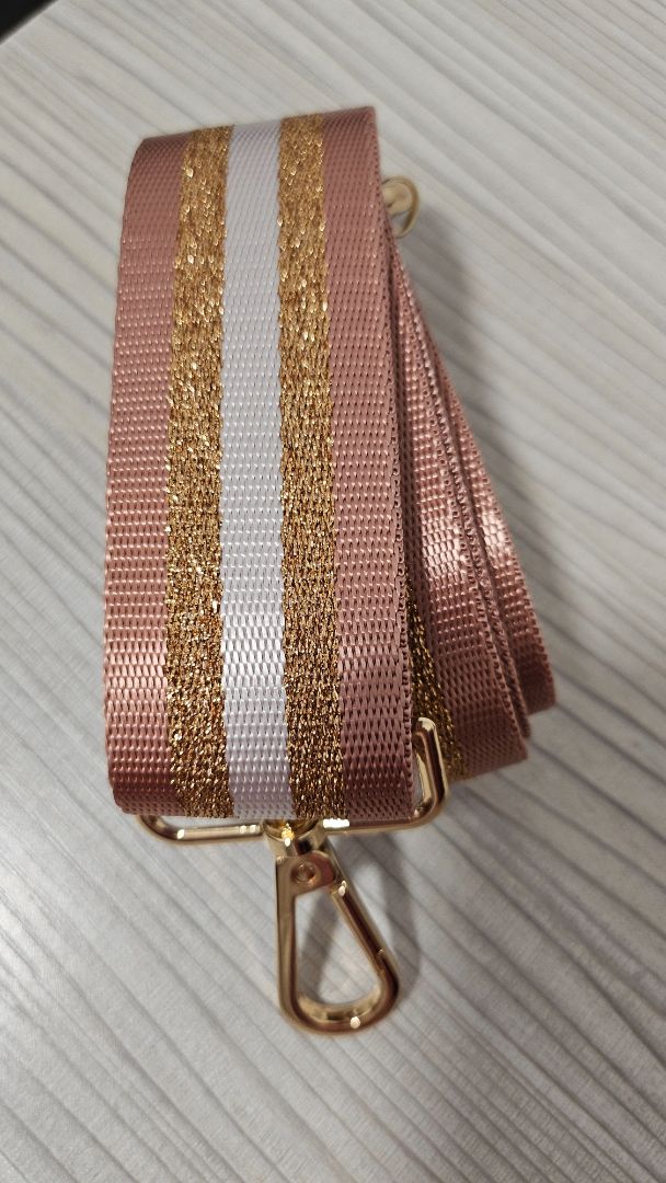 Unknown  Pink & Bronze Bag Strap