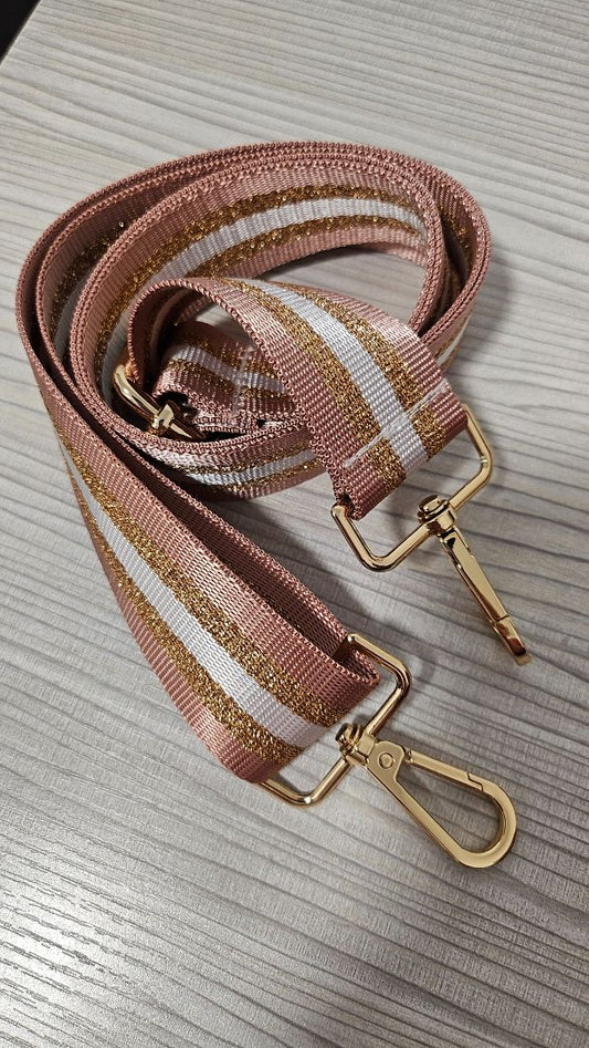 Unknown  Pink & Bronze Bag Strap