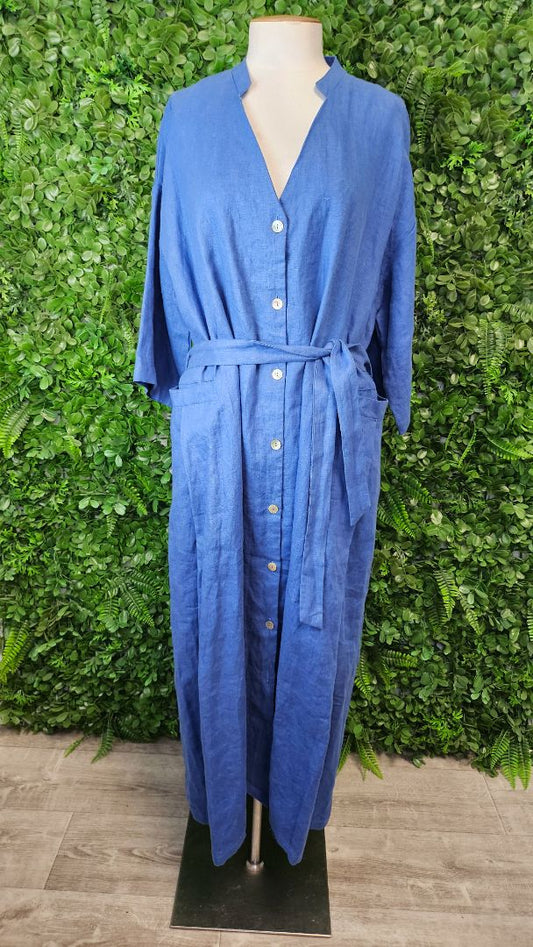 Lordship Linen Periwinkle Blue Linen Dress (16)