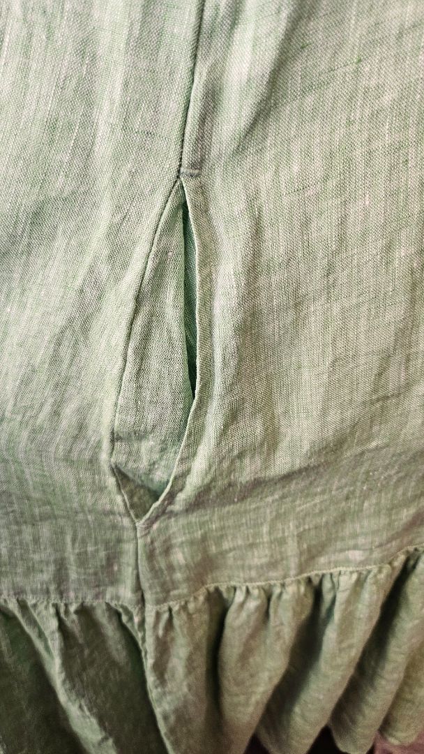 Naturals by O&J Lime Linen Drop Hem Dress (8-10)