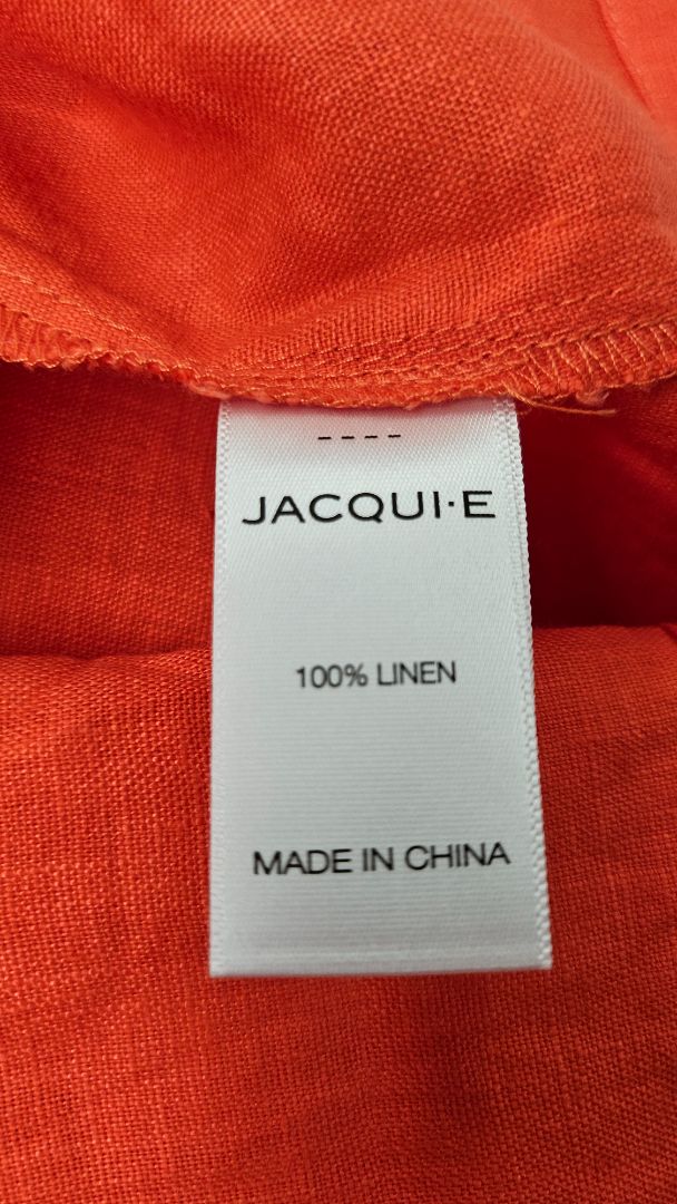 Jacqui.E Orange Linen Shift Dress (14)