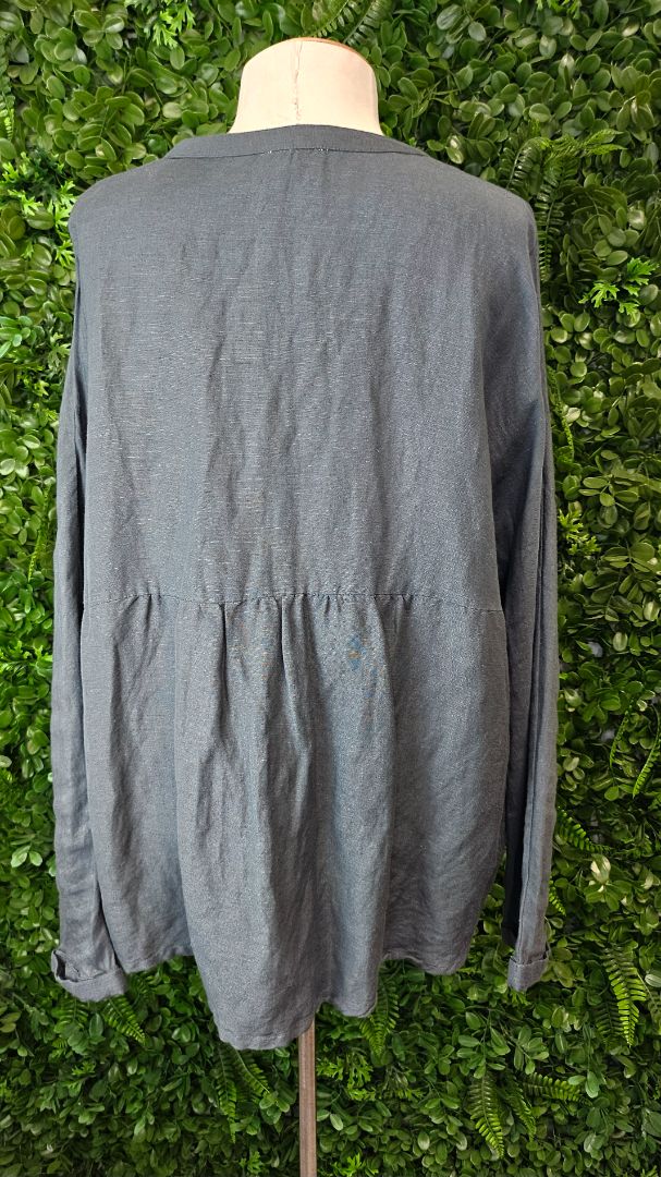 The Shanty Green Linen Blouse (16)