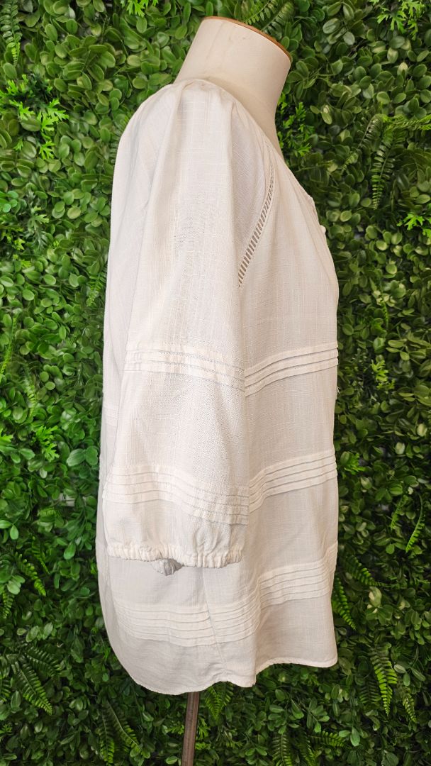 Just Jeans White Linen Blend Top (14)
