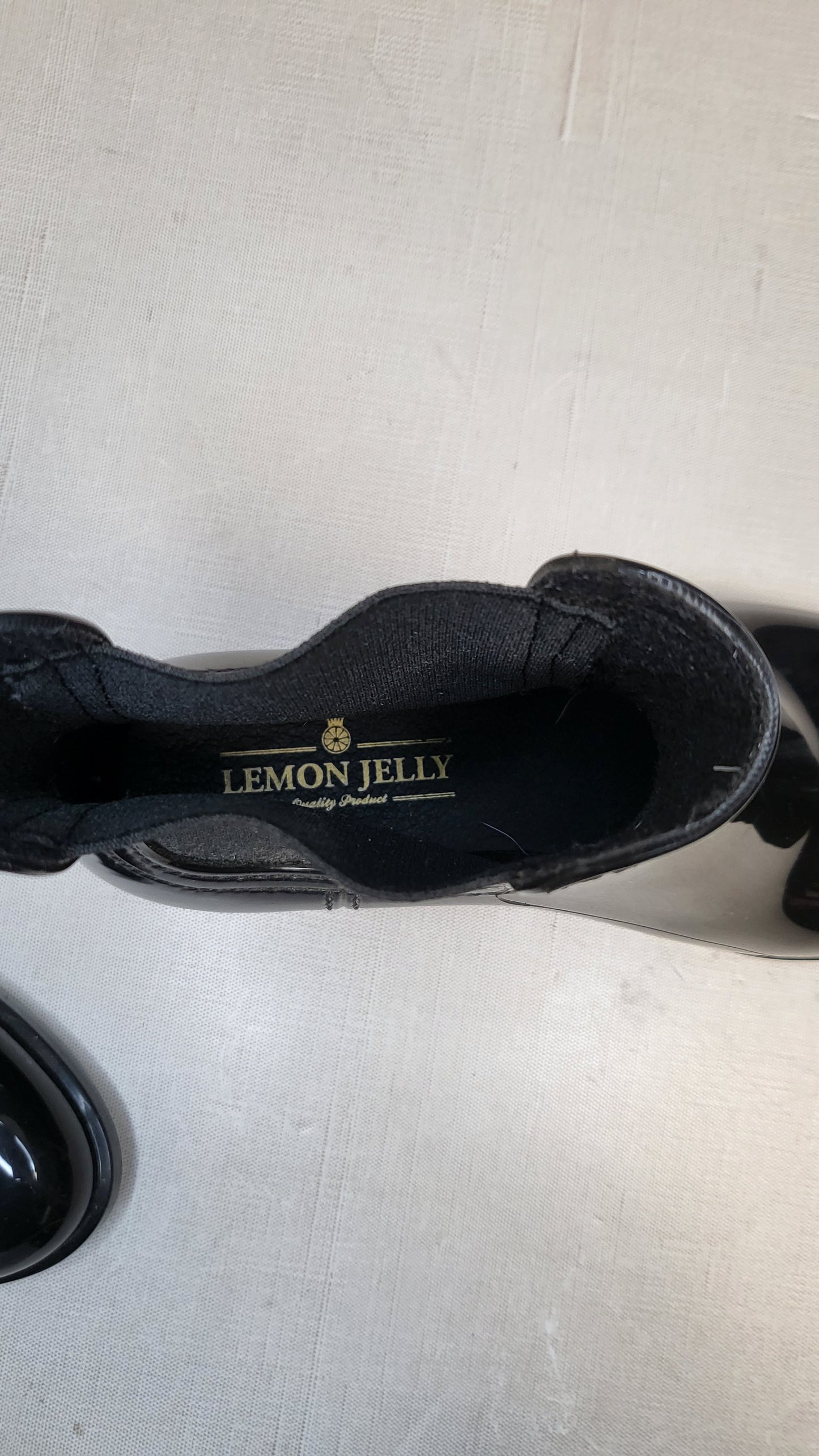 Lemon Jelly Black Designer Gumboot NEW (38)