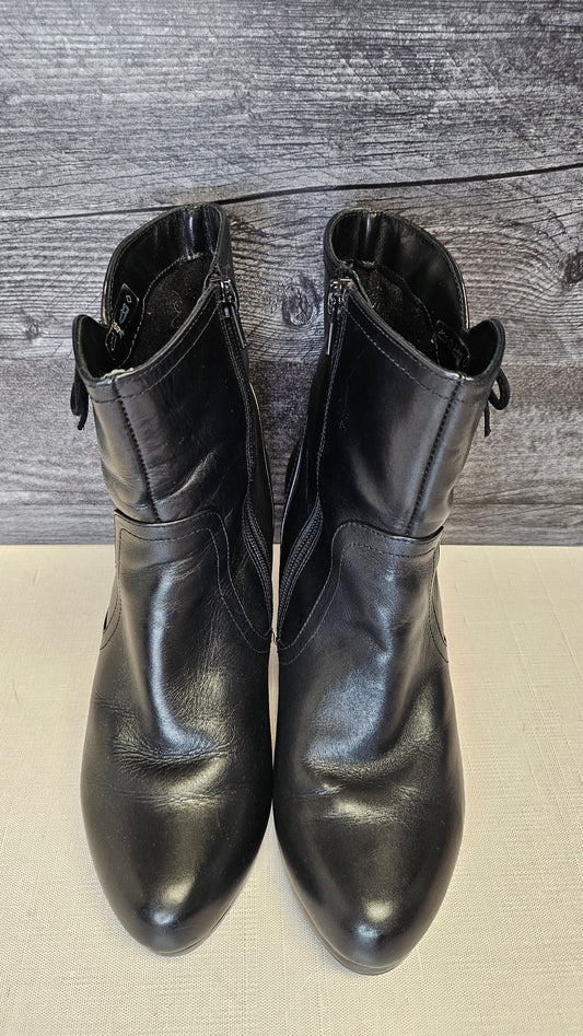 Ziera Black Leather Mid Boot (37)