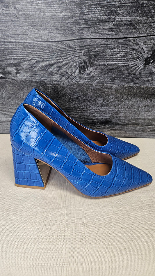 Mi Piaci Blue Leather Heel (37)