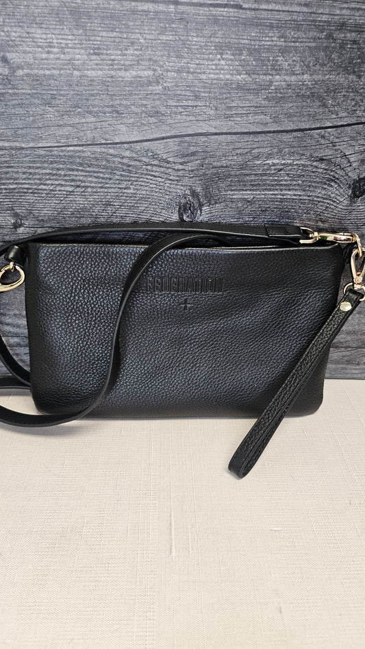 Federation Black Black Leather Crossbody Bag