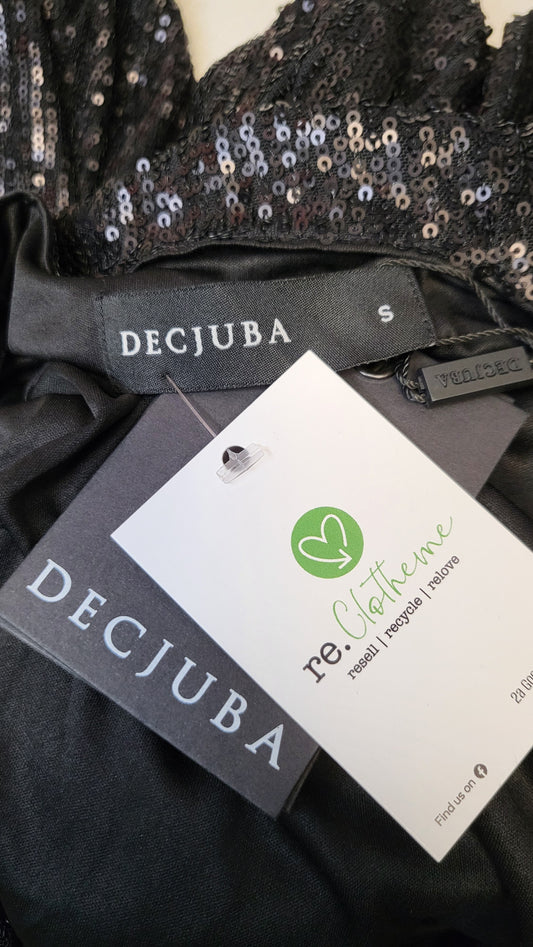Decjuba Black Sequin Wrap Top BNWT (10-12)