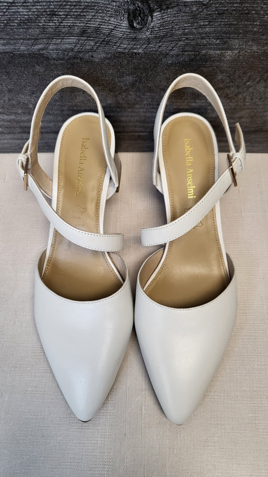 Isabella Anselmi White Slingback Heels (40)