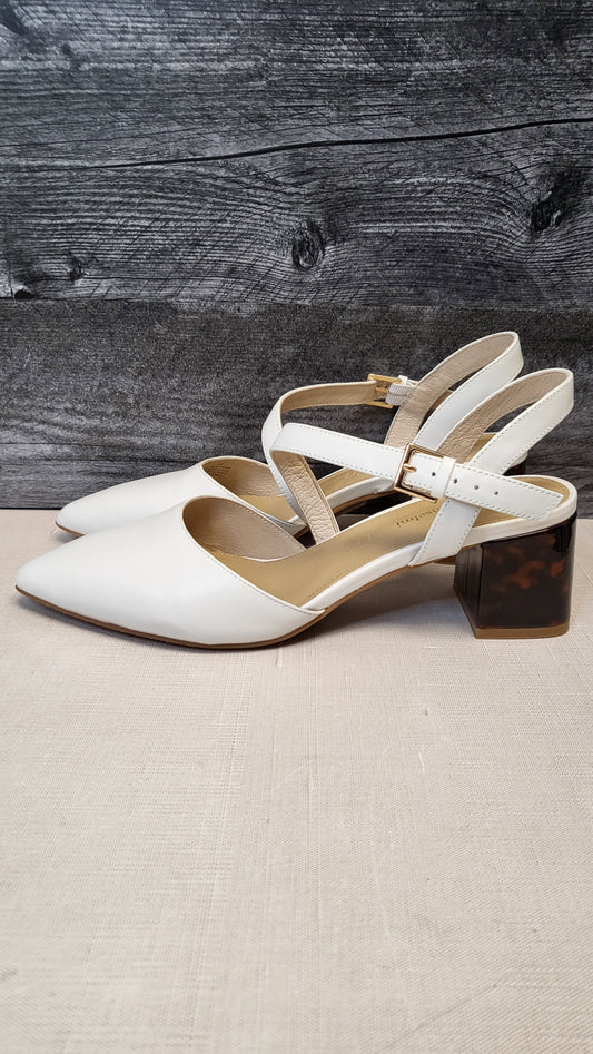 Isabella Anselmi White Slingback Heels (40)