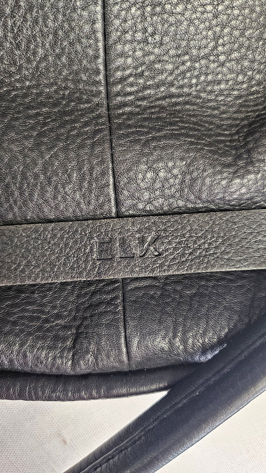 Elk Black Leather Bag (36cmx30cm)
