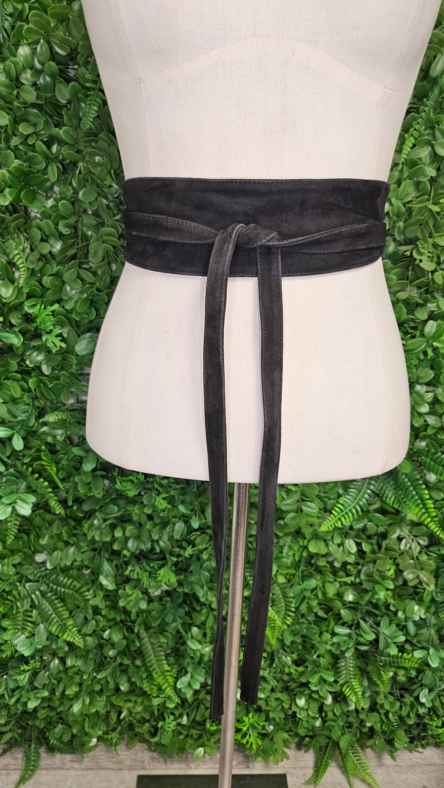Storm Black Suede Wrap Belt